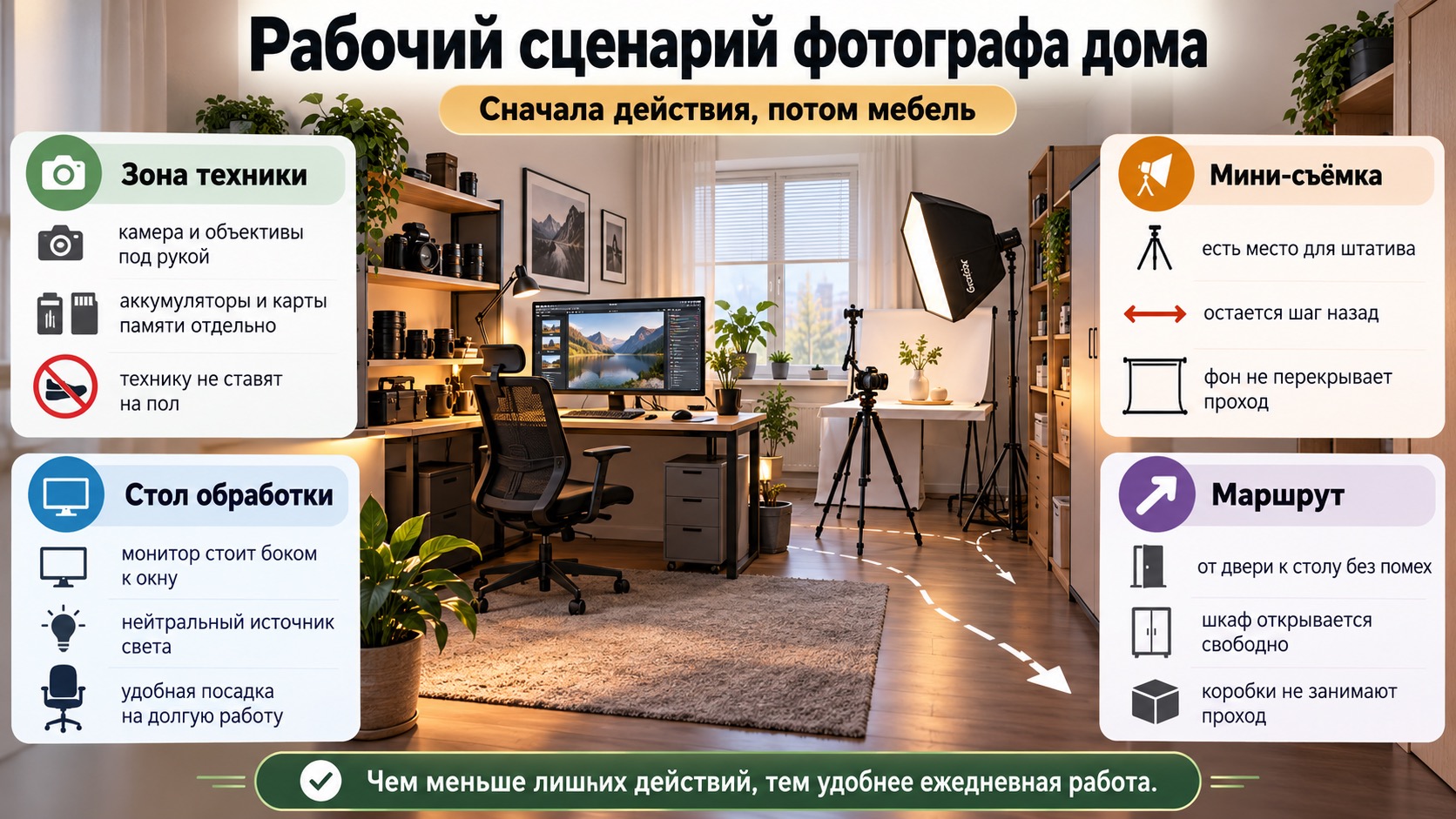 Сначала фотографу нужен сценарий работы,
